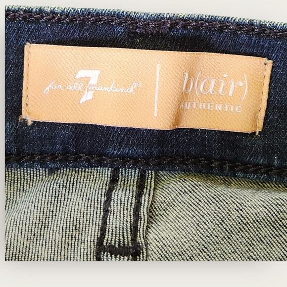 7 For All Mankind Womens Sz 24" High Waist Ankle Skinny Jeans Red Striped Sides - Picture 5 of 9